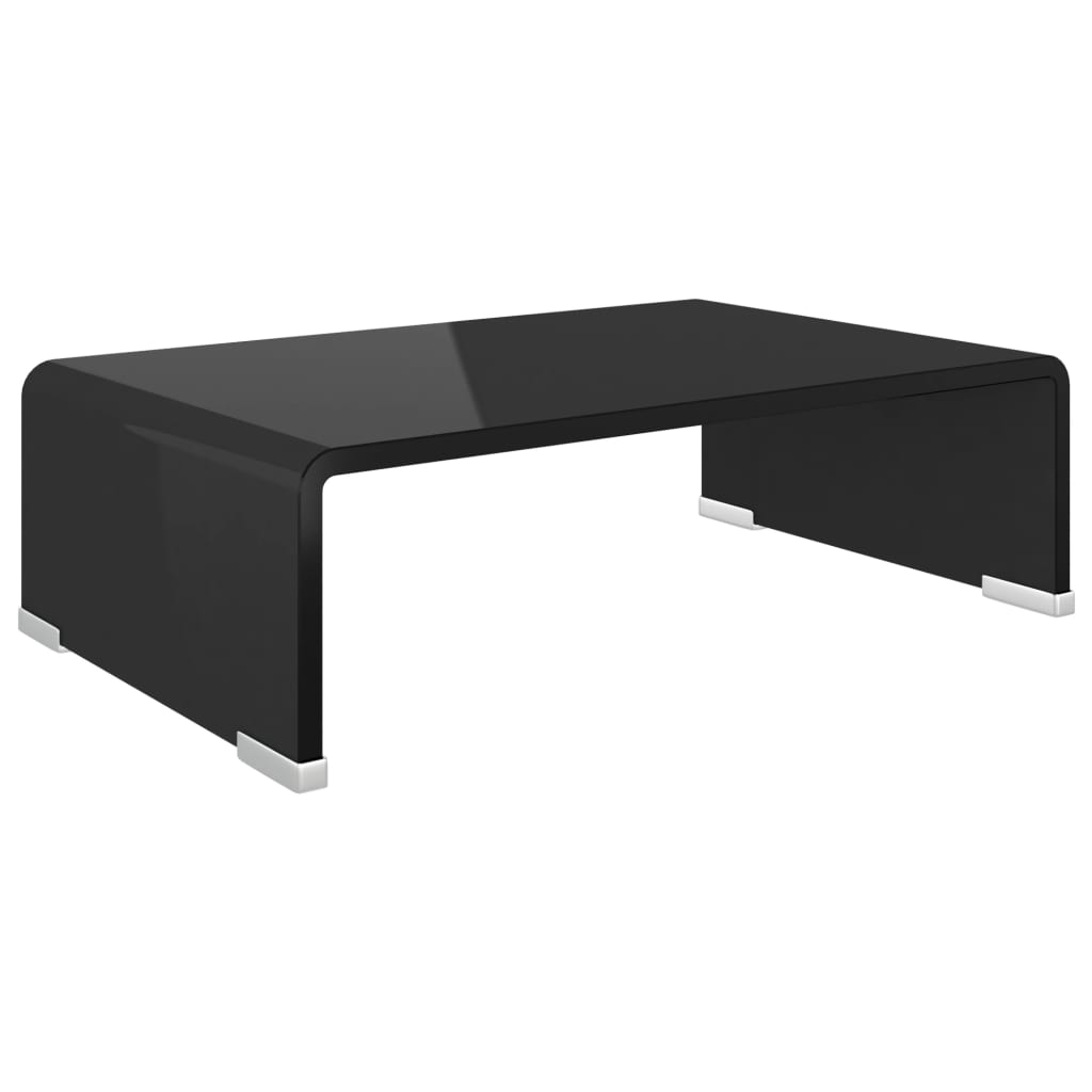 vidaXL TV Stand Monitor Riser Clear Glass Laptop Desk Shelf Desktop Stand-3
