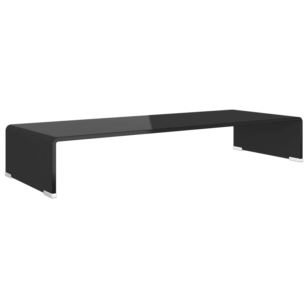 vidaXL TV Stand Monitor Riser Clear Glass Laptop Desk Shelf Desktop Stand-2