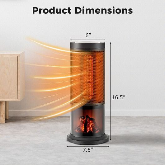 17 Inch 1500W Portable Tower Space Heater with 135?° Oscillation-Black-2