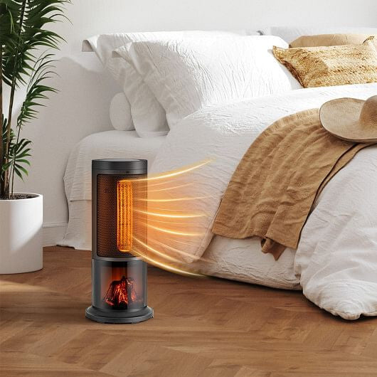 17 Inch 1500W Portable Tower Space Heater with 135?° Oscillation-Black-0